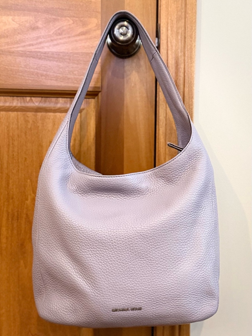 Michael Kors Light Lavender Pebbled Leather Shoulder Hobo